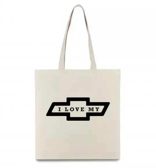 Эко-сумка I love my Chevrolet Бежевый фото