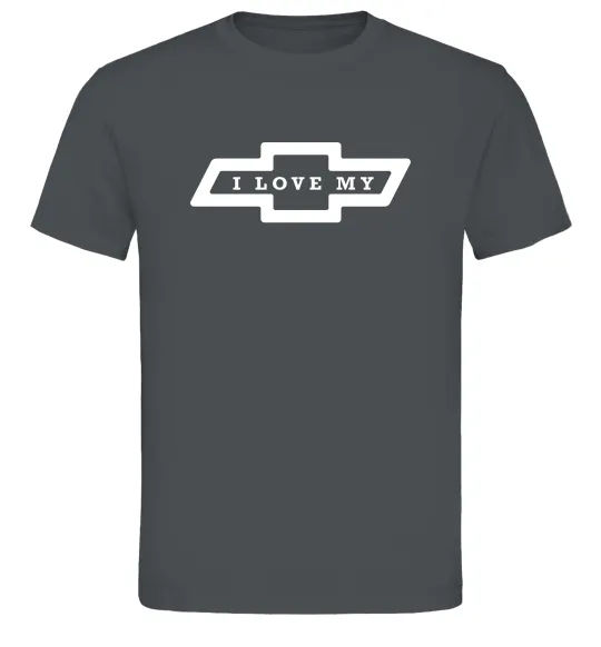 Чоловіча футболка I love my Chevrolet Графіт фото