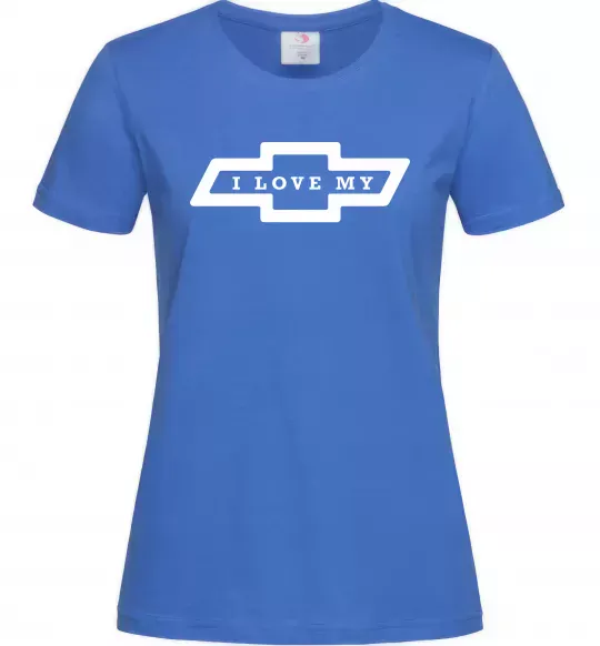 Жіноча футболка I love my Chevrolet Яскраво-синій фото