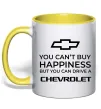 Чашка с цветной ручкой Drive a Chevrolet Солнечно желтый фото