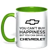 Чашка з кольоровою ручкою Drive a Chevrolet Лаймовий фото