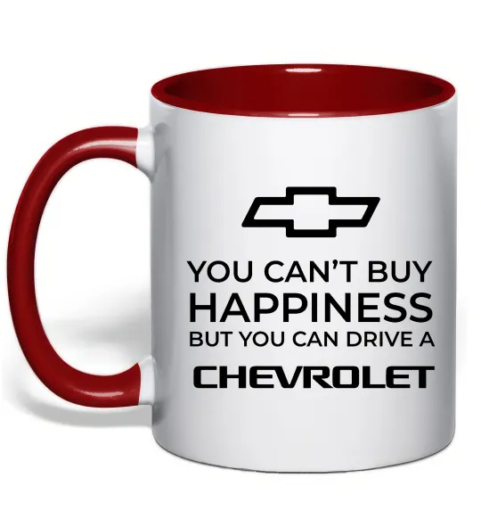 Чашка с цветной ручкой Drive a Chevrolet Красный фото