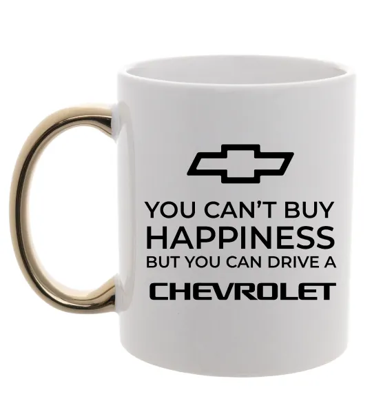 Чашка с цветной ручкой Drive a Chevrolet Золото фото