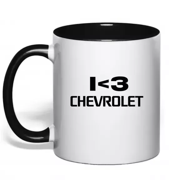 Чашка с цветной ручкой I <3 Chevrolet Черный фото