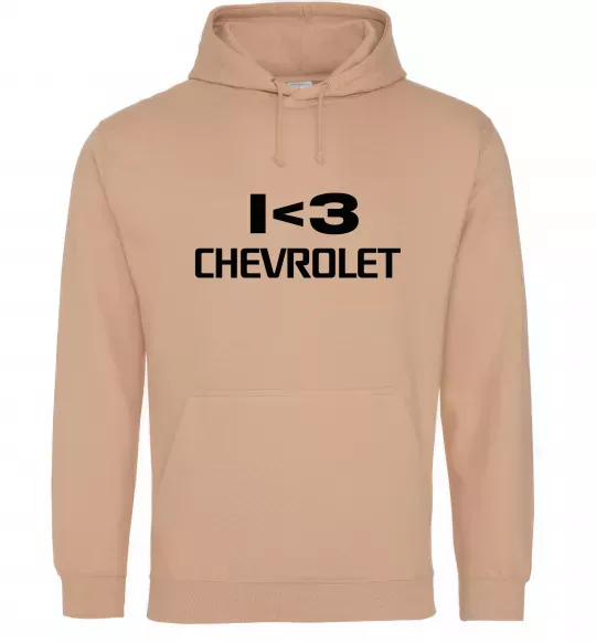 Чоловіча толстовка (худі) I <3 Chevrolet Пісочний фото