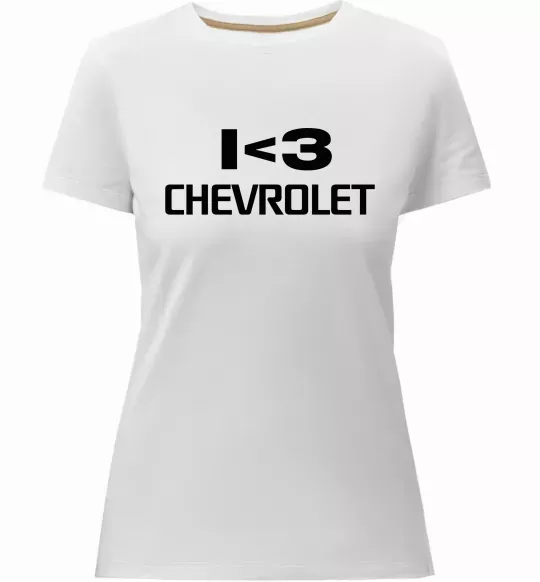 Жіноча преміум футболка I <3 Chevrolet Білий фото