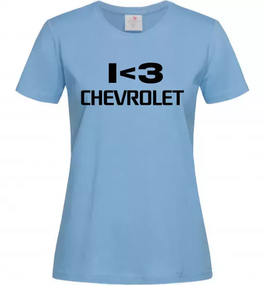 Жіноча футболка I <3 Chevrolet Блакитний фото