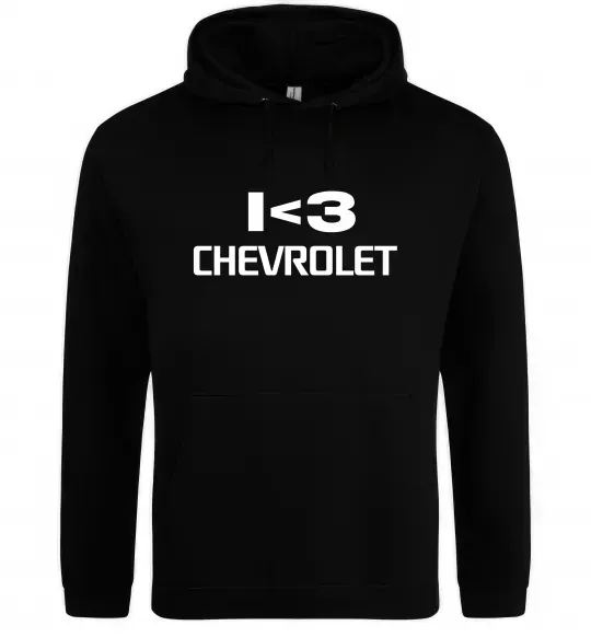 Чоловіча толстовка (худі) I <3 Chevrolet Чорний фото