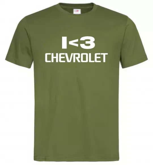 Чоловіча футболка I <3 Chevrolet Оливковий фото