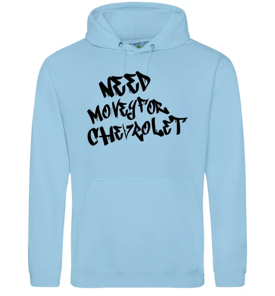 Чоловіча толстовка (худі) Need money for Chevrolet Блакитний фото