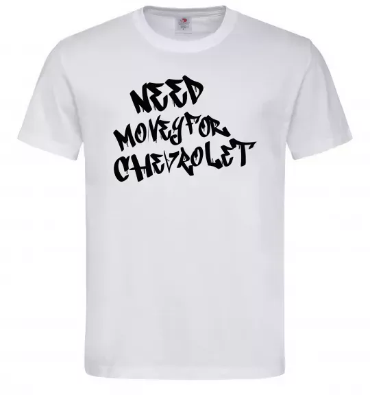 Чоловіча футболка Need money for Chevrolet Білий фото