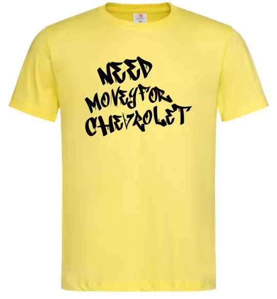 Чоловіча футболка Need money for Chevrolet Лимонний фото