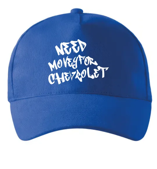 Кепка Need money for Chevrolet Ярко-синий фото
