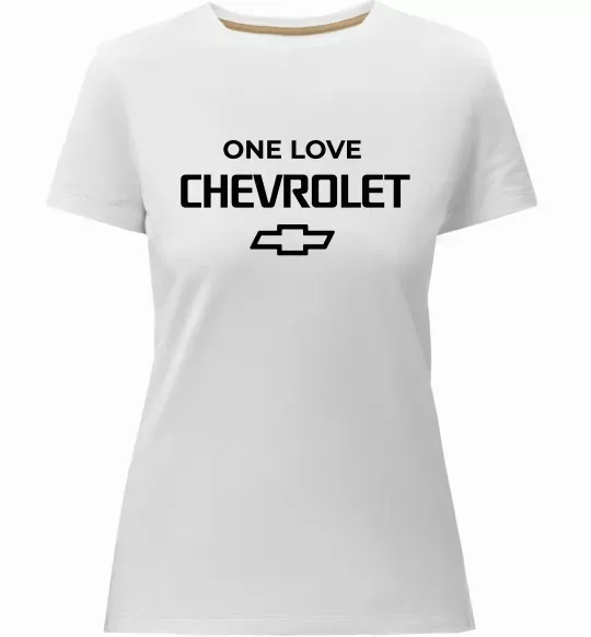 Жіноча преміум футболка Chevrolet one love Білий фото