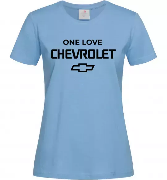 Жіноча футболка Chevrolet one love Блакитний фото
