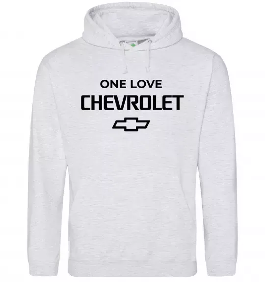 Чоловіча толстовка (худі) Chevrolet one love Сірий меланж фото