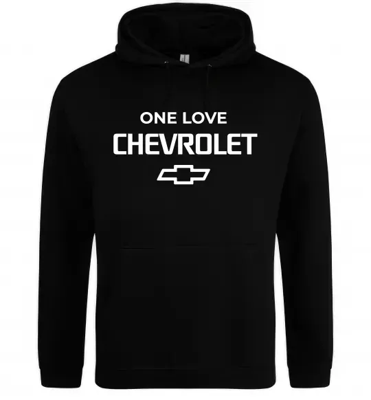 Чоловіча толстовка (худі) Chevrolet one love Чорний фото