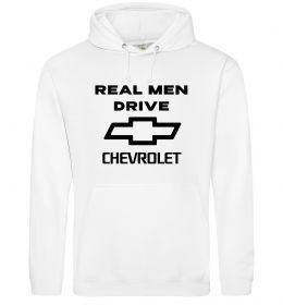 Мужская толстовка (худи) Real man drive Chevrolet