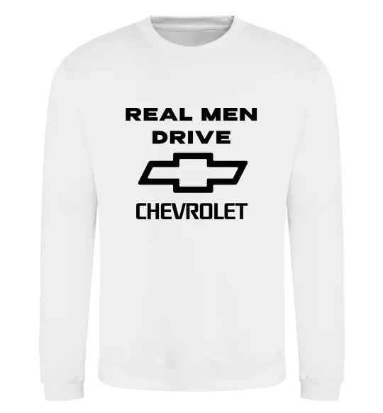 Світшот Real man drive Chevrolet Білий фото