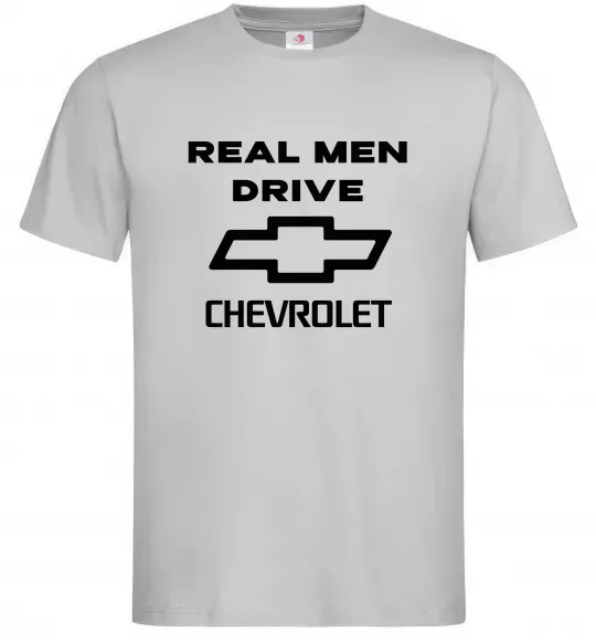 Чоловіча футболка Real man drive Chevrolet Сірий фото