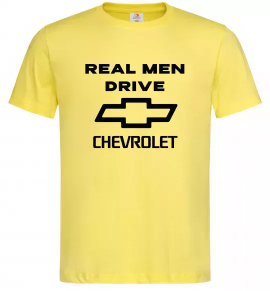 Чоловіча футболка Real man drive Chevrolet Лимонний фото