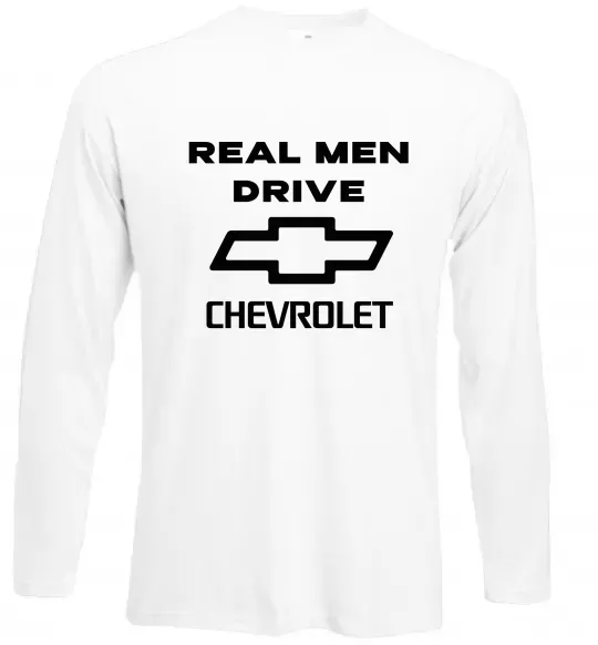 Лонгслів Real man drive Chevrolet Білий фото