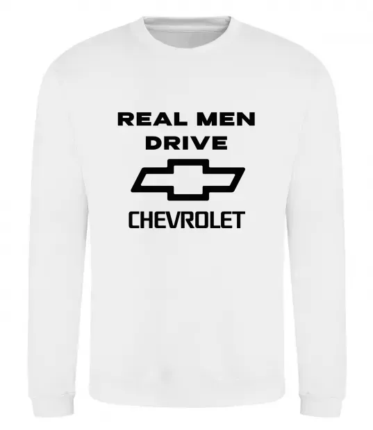 Світшот Real man drive Chevrolet Білий фото