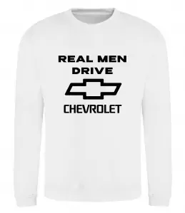 Світшот Real man drive Chevrolet Білий фото