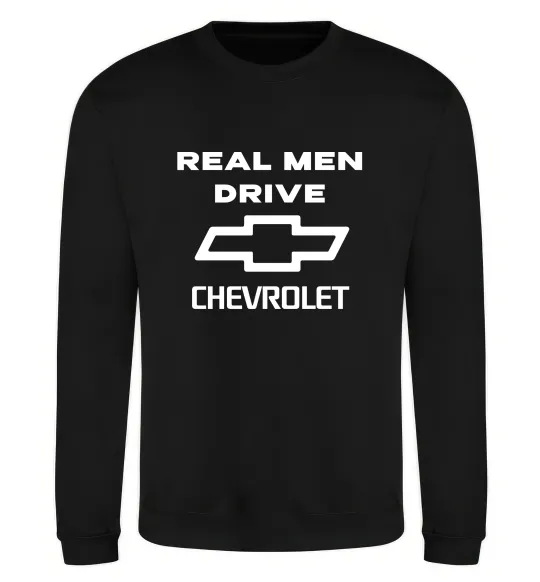 Світшот Real man drive Chevrolet Чорний фото