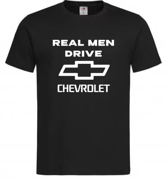 Чоловіча футболка Real man drive Chevrolet Чорний фото