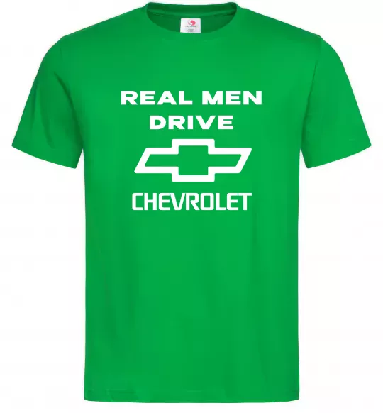 Чоловіча футболка Real man drive Chevrolet Зелений фото