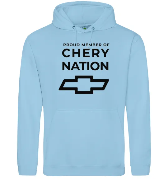 Женская толстовка (худи) Proud member of chery nation Голубой фото