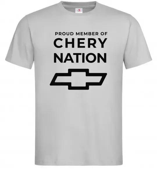 Чоловіча футболка Proud member of chery nation Сірий фото