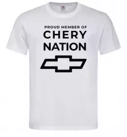 Мужская футболка Proud member of chery nation Белый Мужская футболка Proud member of chery nation Белый фото