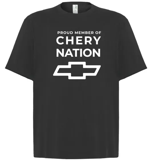 Футболка Оверсайз Proud member of chery nation Чорний фото