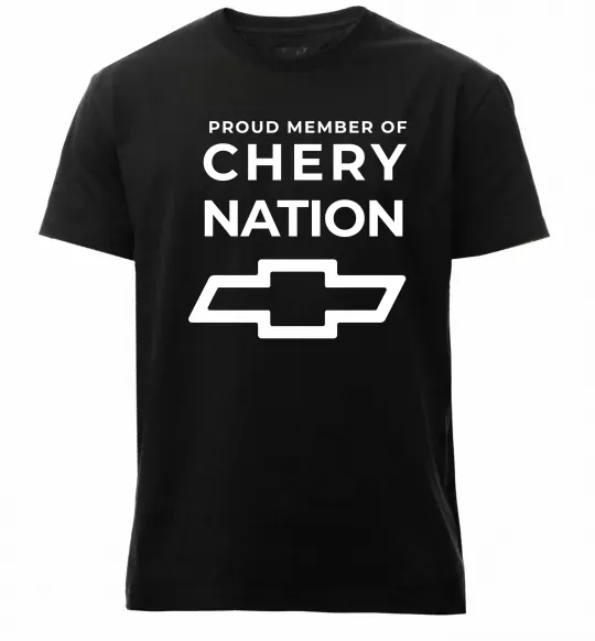 Мужская премиум футболка Proud member of chery nation Черный фото
