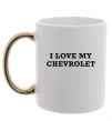 Чашка з кольоровою ручкою Love my Chevrolet Золото фото