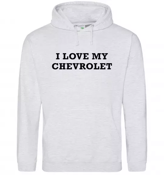 Мужская толстовка (худи) Love my Chevrolet Серый меланж фото