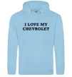 Мужская толстовка (худи) Love my Chevrolet Голубой фото