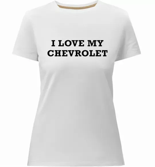 Жіноча преміум футболка Love my Chevrolet Білий фото