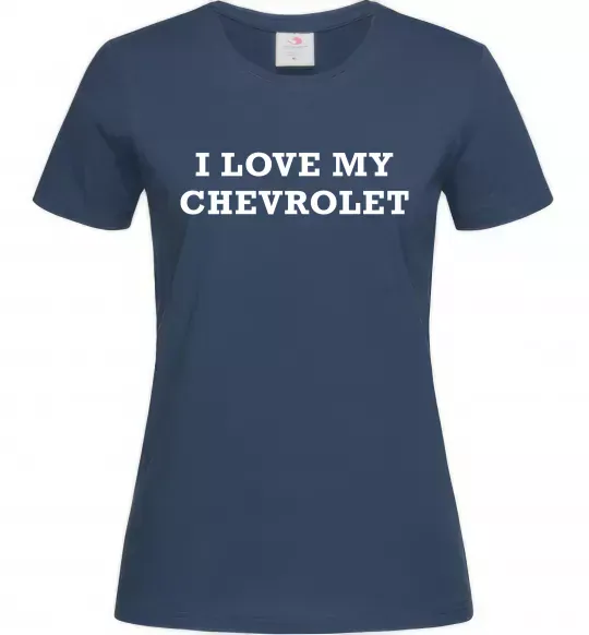 Жіноча футболка Love my Chevrolet Темно-синій фото