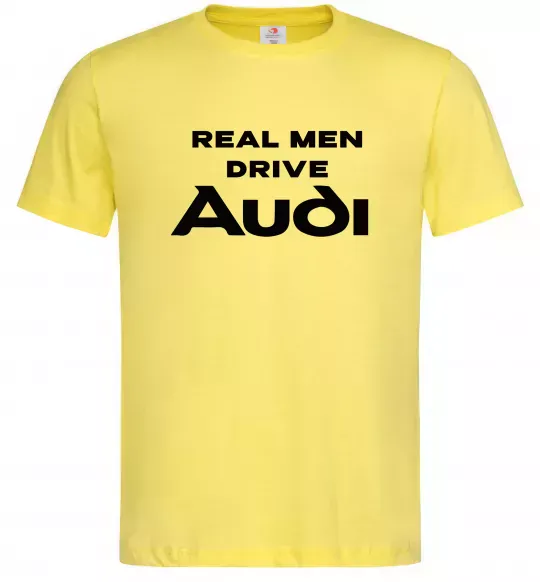 Мужская футболка Real man drive Audi Лимонный фото