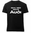 Мужская премиум футболка Real man drive Audi Черный фото