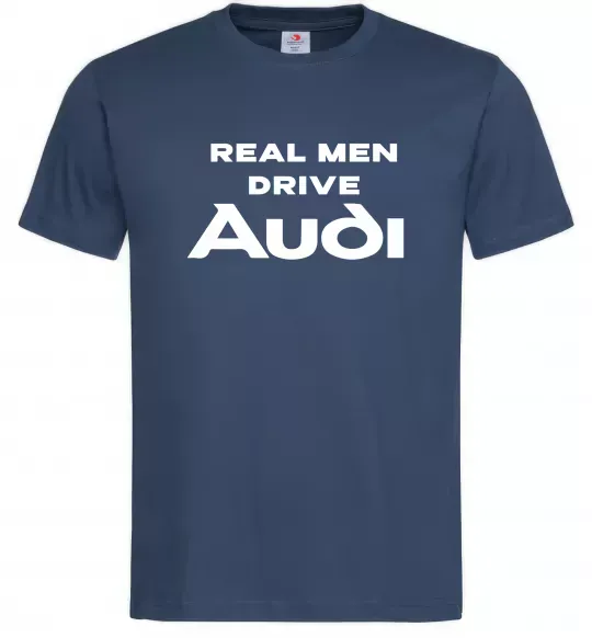 Мужская футболка Real man drive Audi Темно-синий фото