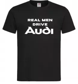 Мужская футболка Real man drive Audi Черный Мужская футболка Real man drive Audi Черный фото