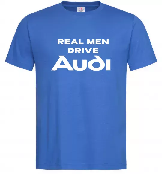 Мужская футболка Real man drive Audi Ярко-синий фото