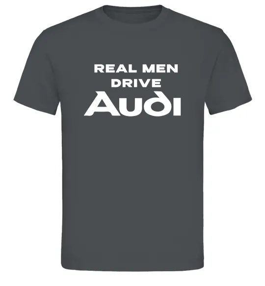 Мужская футболка Real man drive Audi Графит фото