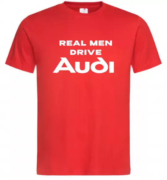 Мужская футболка Real man drive Audi Красный фото