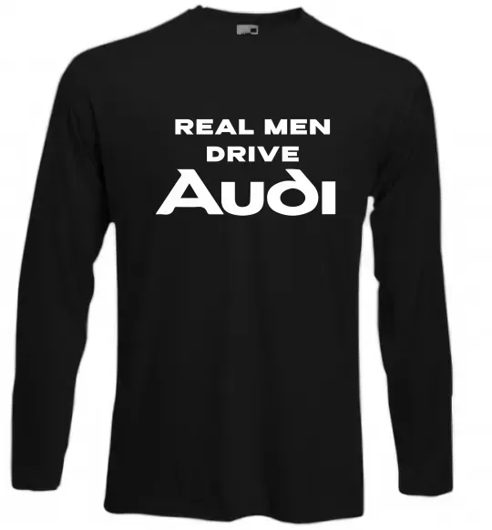 Лонгслів Real man drive Audi Чорний фото