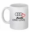 Чашка керамическая Audi One love Белый фото